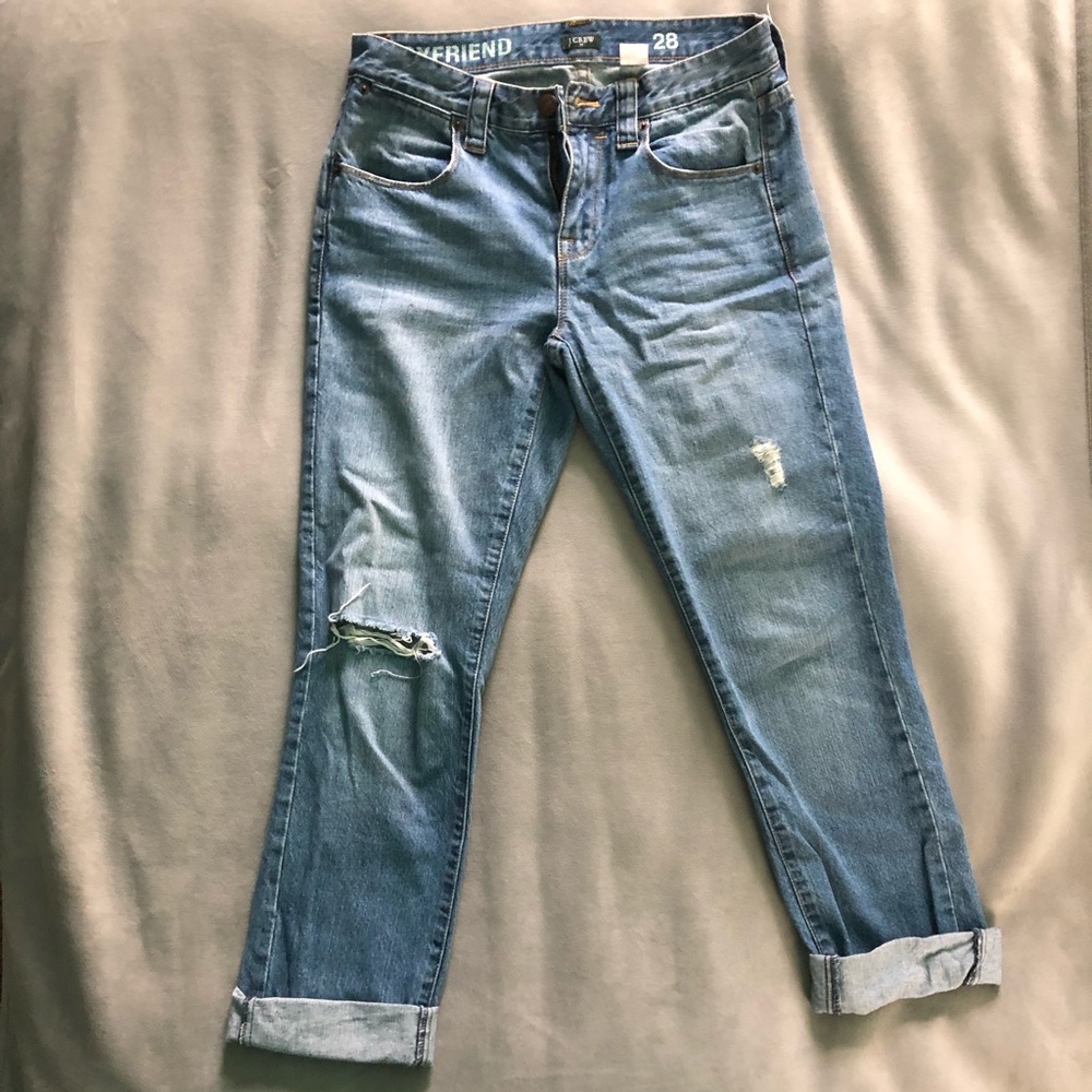 JCREW boyfriend ripped jeans